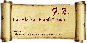Forgács Napóleon névjegykártya